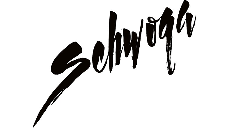 Schwoga logo, © Schwoga - Weingut Schweighofer Schwoga logo in black, artistic lettering on a white background.
