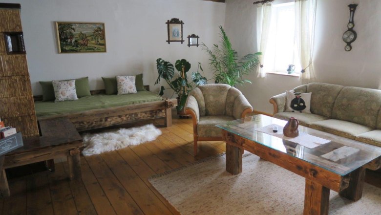 Vacation home Dörrmühle- Living room on the ground floor, © Veronika Umgeher Vacation home Dörrmühle- Living room on the ground floor, © Veronika Umgeher
