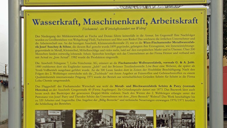 Display board industry Fischamend, © Donau Niederösterreich Display board industry Fischamend, © Donau Niederösterreich