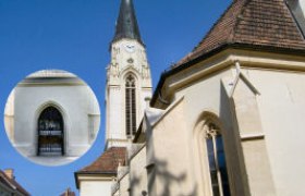 Korneuburg parish church, © Stadtgemeinde Korneuburg Korneuburg parish church with church tower and Gothic windows.