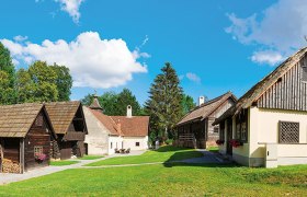 Krumbach Museum Village, © www.audivision.at Traditional buildings in the museum village of Krumbach in sunny weather.