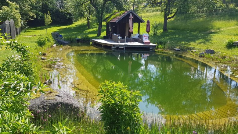 Swimming pond vacation home Angel, © Ferienhaus Angel, Fotograf Heidi Angel Swimming pond vacation home Angel, © Ferienhaus Angel, Fotograf Heidi Angel