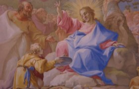 Ceiling fresco Paul Troger, © Stift Geras Ceiling fresco by Paul Troger with religious scene.