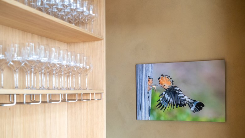 Winery Schuster family, © Agnes Winkler Tasting room with picture of the Wiedhopf