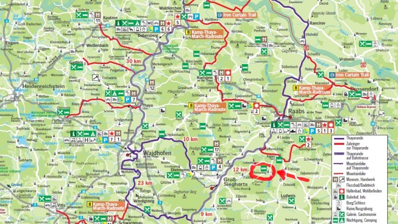 Map cycle route Thayarunde, © Andreas Dworan Map cycle route Thayarunde, © Andreas Dworan