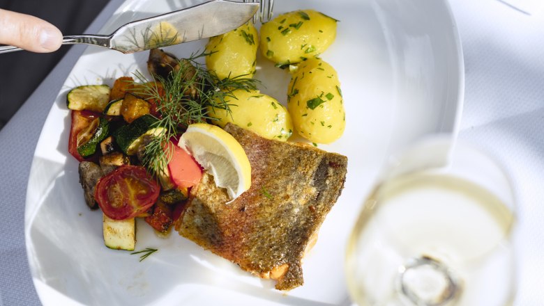 Fish dish at the "Zum goldenen Anker" inn, © Martina Siebenhandl Fish dish at the "Zum goldenen Anker" inn