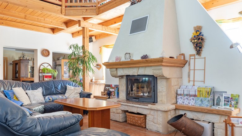 Fireplace in the lounge, © Schwab Fireplace in the lounge, © Schwab