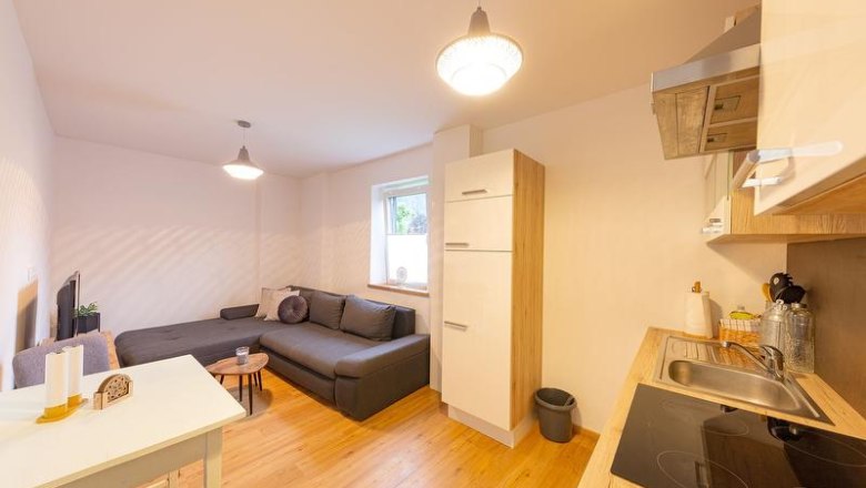 Living room - Apartment Angermühle, © Victoria Huber Living room - Apartment Angermühle, © Victoria Huber