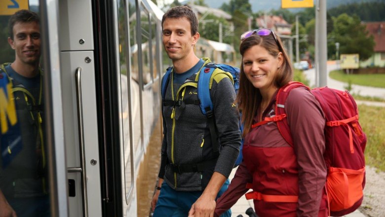 Mariazell Railway "The stairway to heaven", © weinfranz.at A young couple enters the stairway to heaven together.