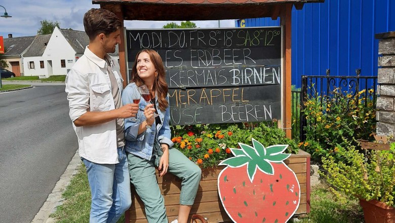 Product tasting, Bauernspeis, Wagram/Danube, © Donau Niederösterreich, Neubauer Product tasting, Bauernspeis, Wagram/Danube, © Donau Niederösterreich, Neubauer