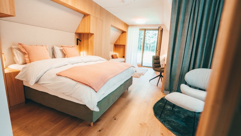 Master bedroom, Apartment 1, © Waldrefugium, Adler&Wald Master bedroom, Apartment 1, © Waldrefugium, Adler&Wald