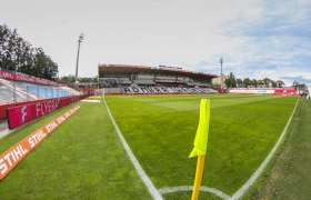 FC Flyeralarm Admira, © FC Flyeralarm Admira Soccer stadium of FC Flyeralarm Admira with empty stands and pitch.