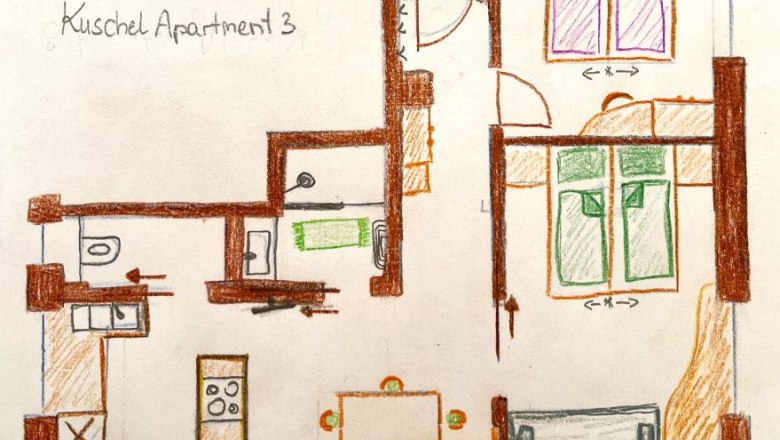 Sketch floor plan *NEW* Stallgucker apartment, © Angelika Grasberger Sketch floor plan *NEW* Stallgucker apartment, © Angelika Grasberger