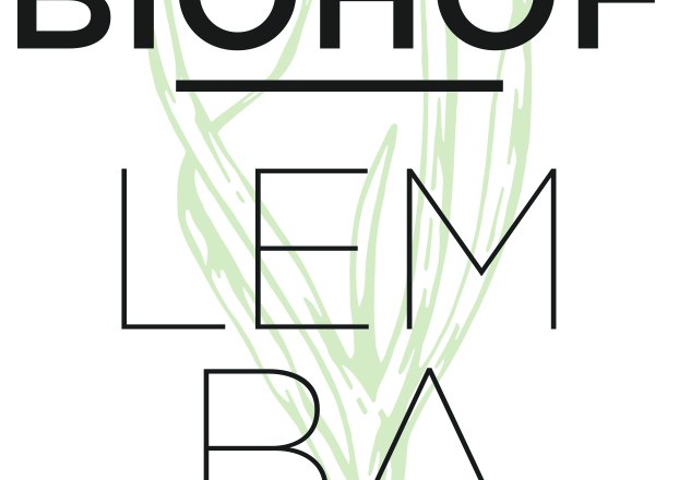 Lembacher company logo, © Ursula Lembacher Logo of Biohof Lembacher with stylized plant in the background.