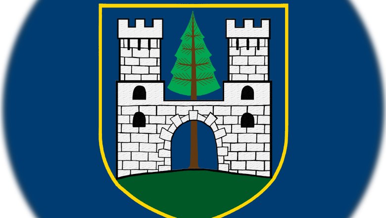Sieghartskirchen on the move, © Marktgemeinde Sieghartskirchen Coat of arms of Sieghartskirchen with castle and tree on a blue background.