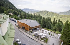 Cultural Summer Semmering Cultural Pavilion, © wieneralpen_herbst Drone view of a cultural site made of wood