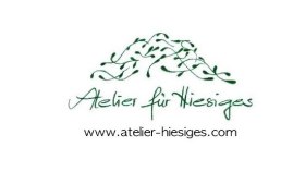 Studio for the local, © Maria Ströbl Logo of the Atelier für Hiesiges with green leaves and lettering.