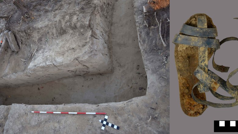 Women's sandal in the anti-splinter trench STALAG XVII B, © ASINOE GmbH Women's sandal in the anti-splinter trench STALAG XVII B, © ASINOE GmbH