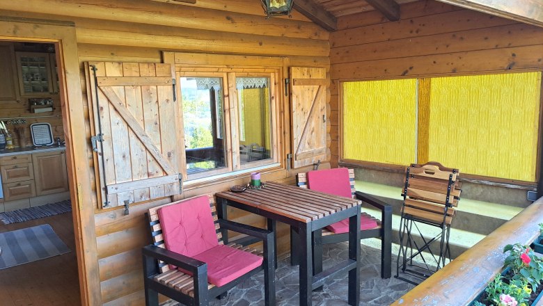 Balcony at the hut Kasser, © Familie Kasser Balcony at the hut Kasser, © Familie Kasser