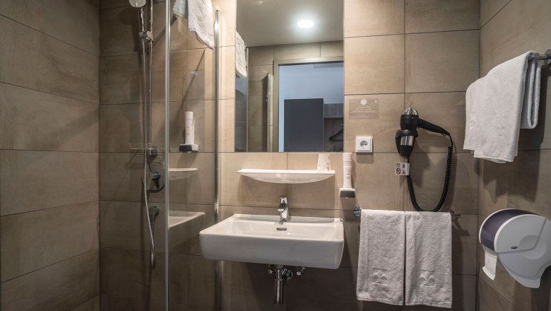 Bathroom, © BAWU HotelbetriebsgmbH, Fotograf Petr Dobias Bathroom, © BAWU HotelbetriebsgmbH, Fotograf Petr Dobias