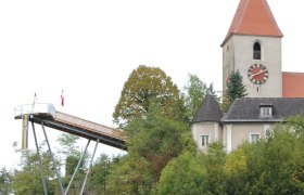 Kirchberg an der Pielach viewing platform, © Gerhard Hackner Viewing platform and church tower in Kirchberg an der Pielach.