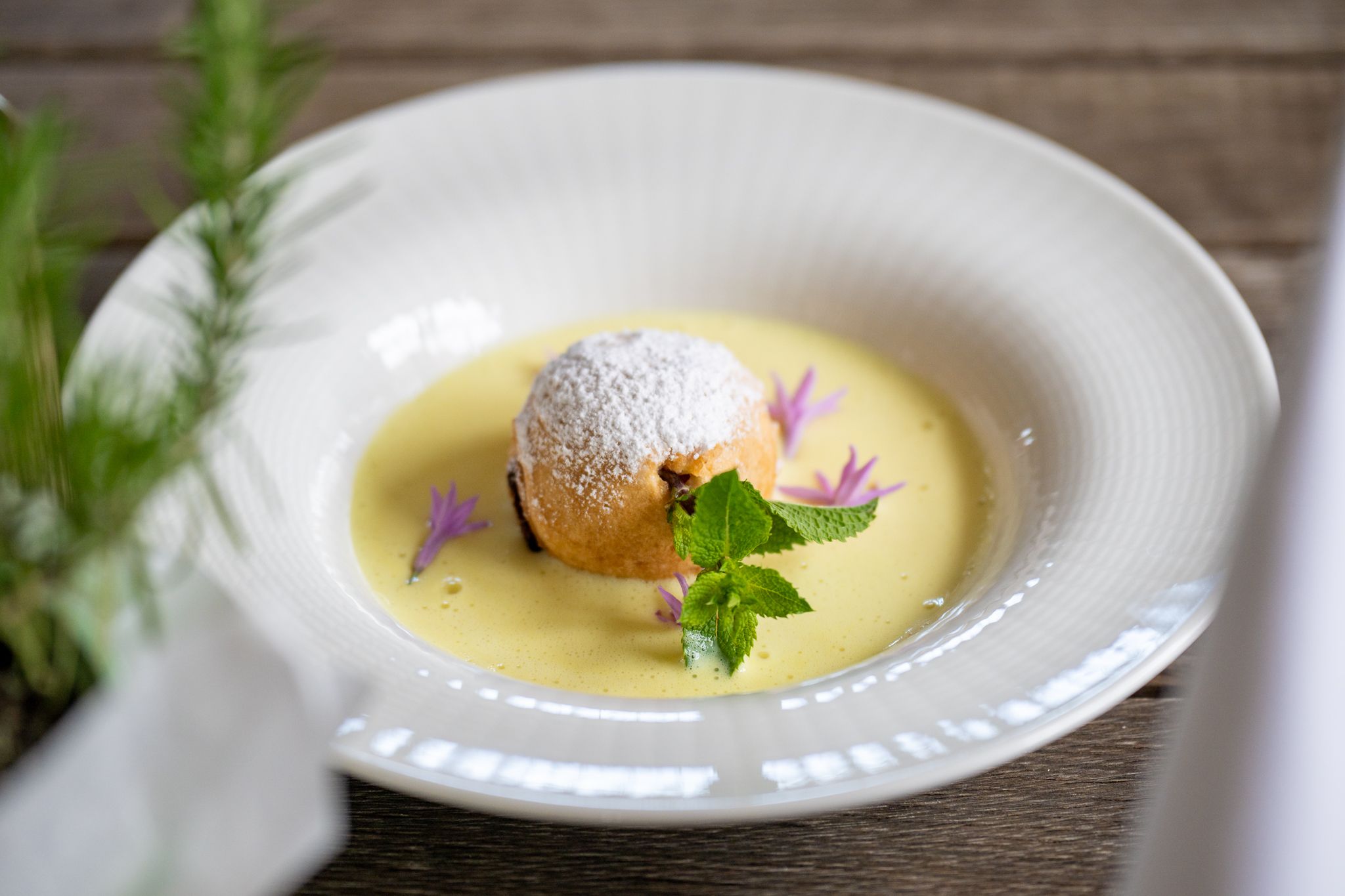 Dining in the herb garden restaurant