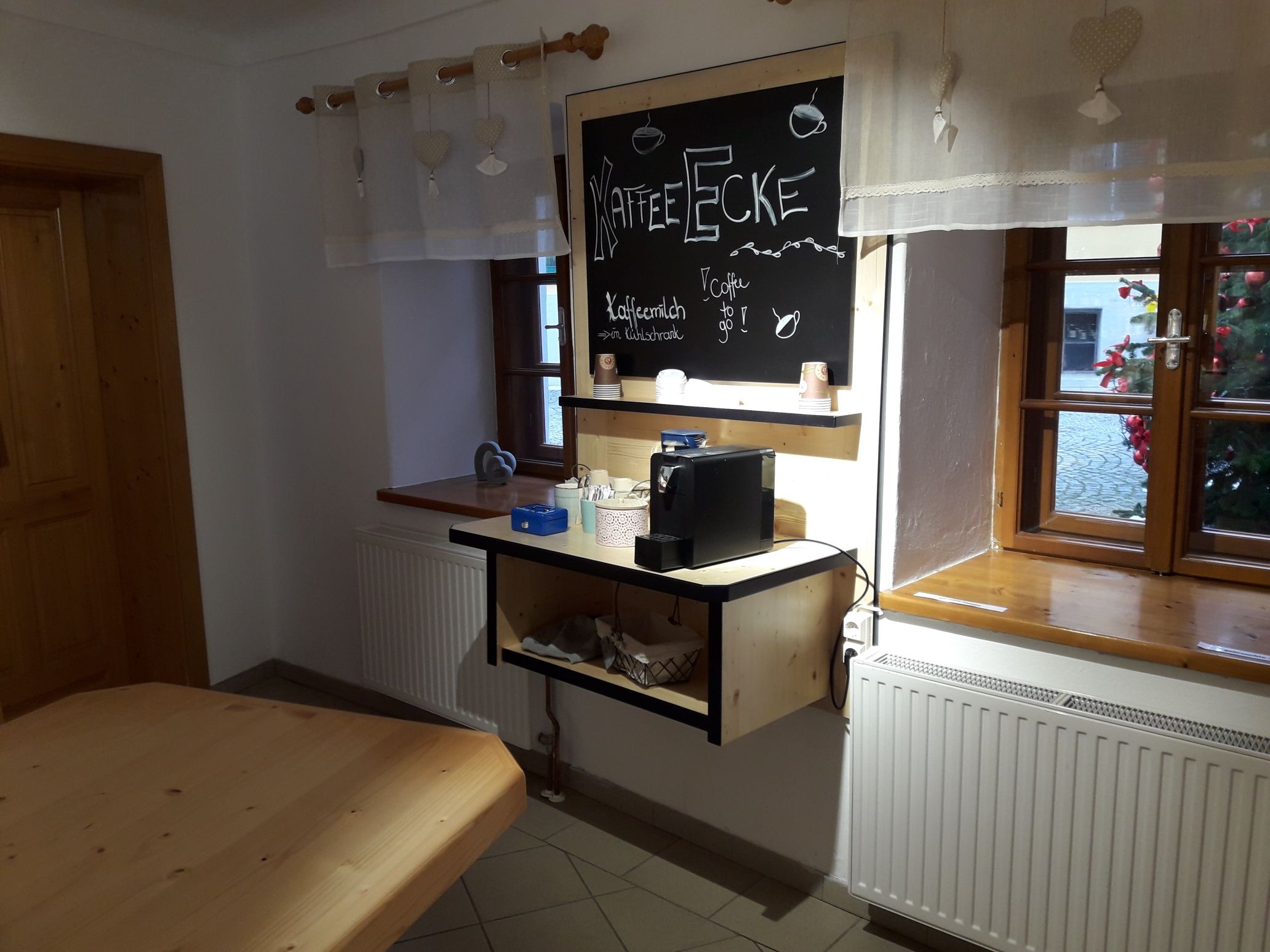 Coffee corner in the farm store