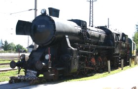 Steam locomotive in the Sigmundsherberg Waldviertel Railway Museum.