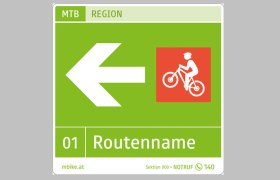 Mountain bike route, signposting
