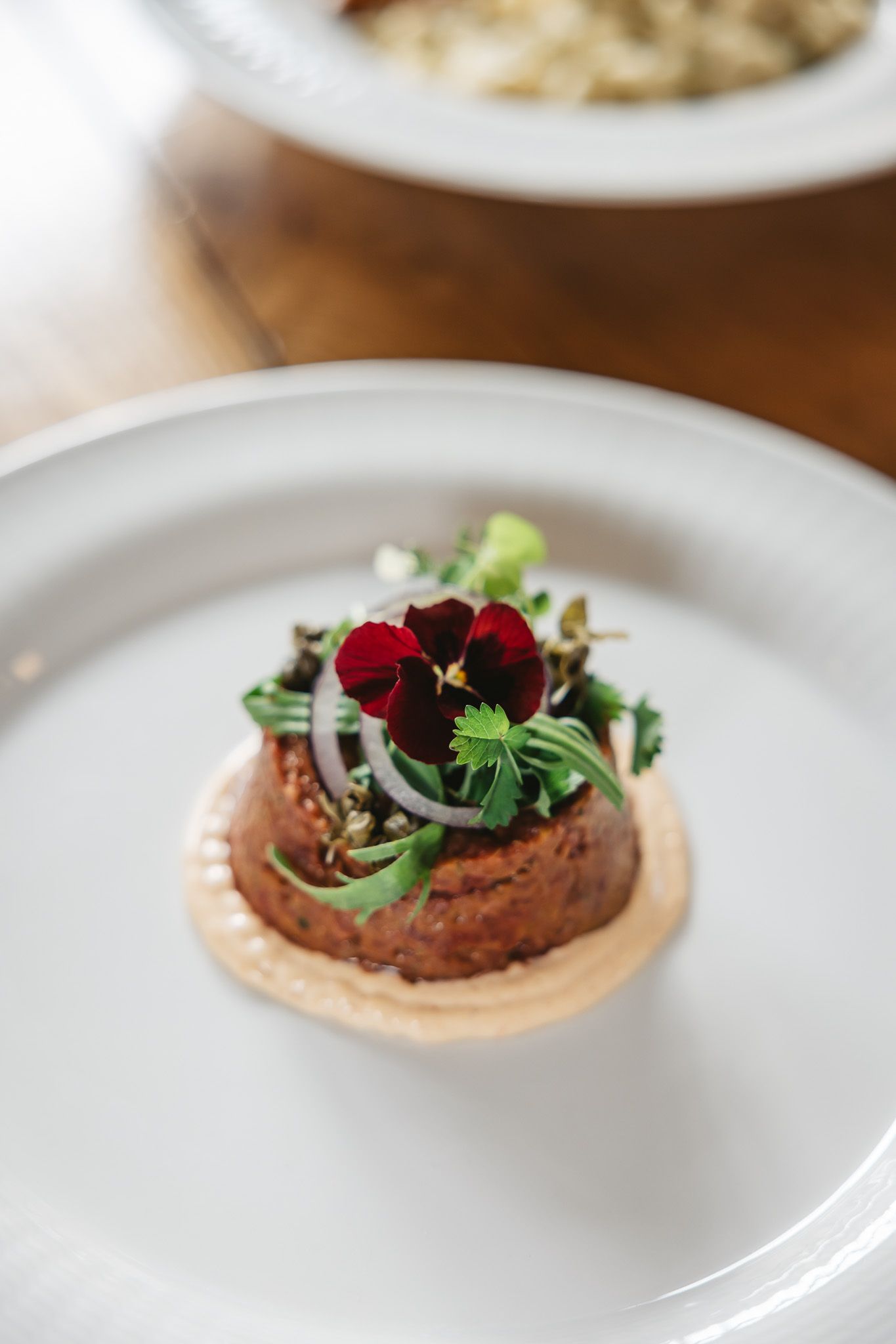 Lovingly decorated food in the herb garden restaurant