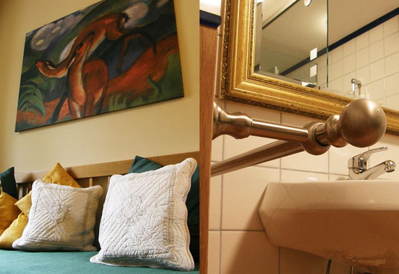 bedroom and bathroom