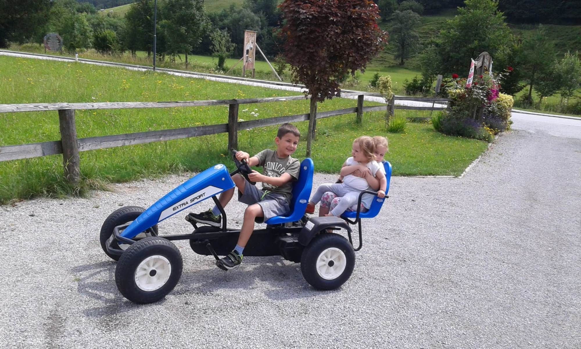Children with go-karts