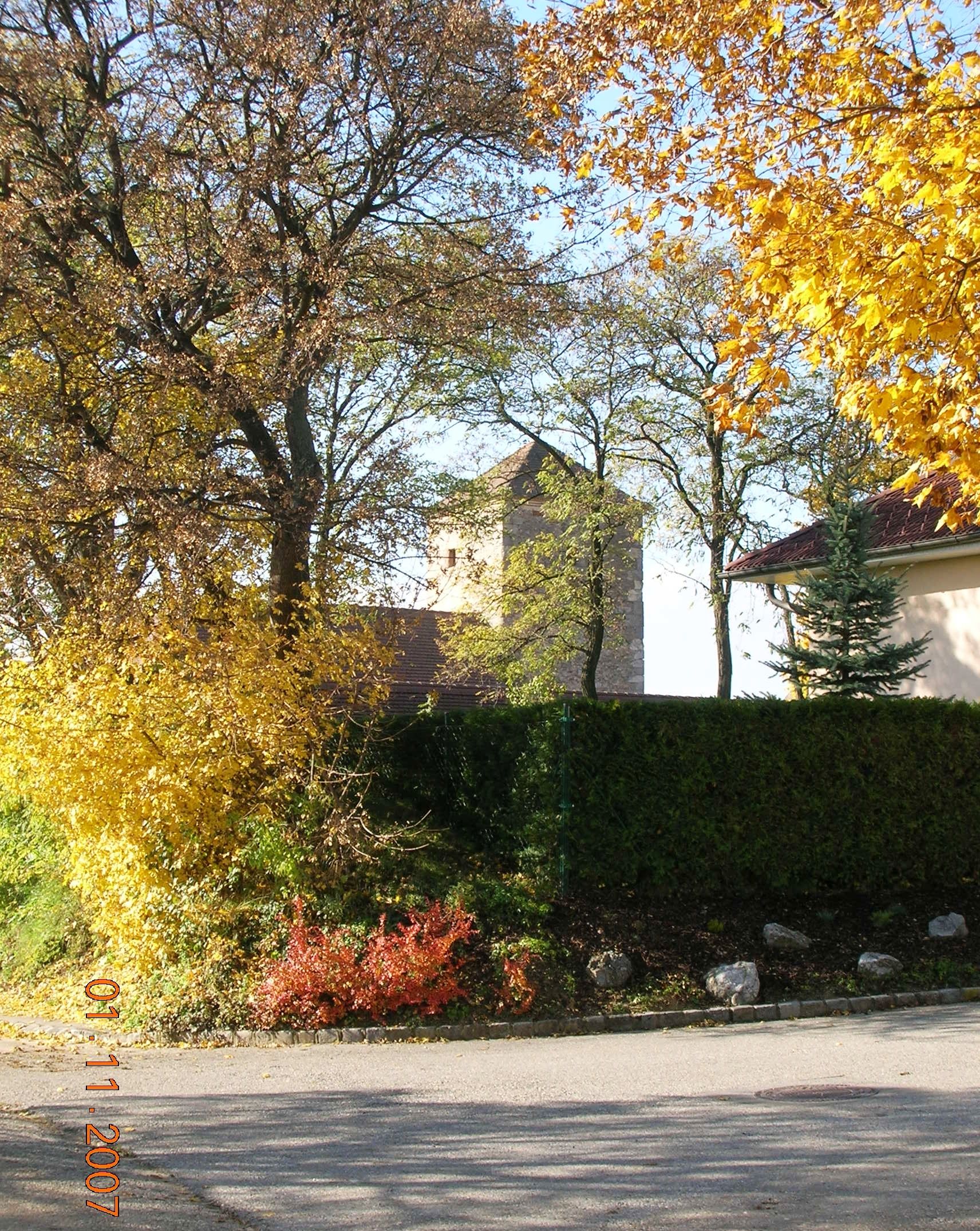 Defense tower in autumn
