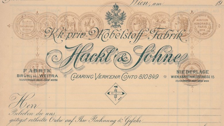 Letterhead of the Hackl & S&ouml;hne fabric factory, &copy; ILD
