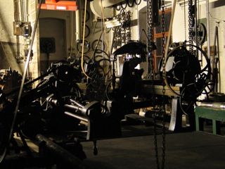 Historic machines in a museum with roller engraving technology.