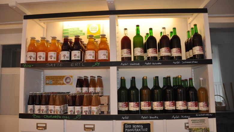 Selection of drinks in the village store