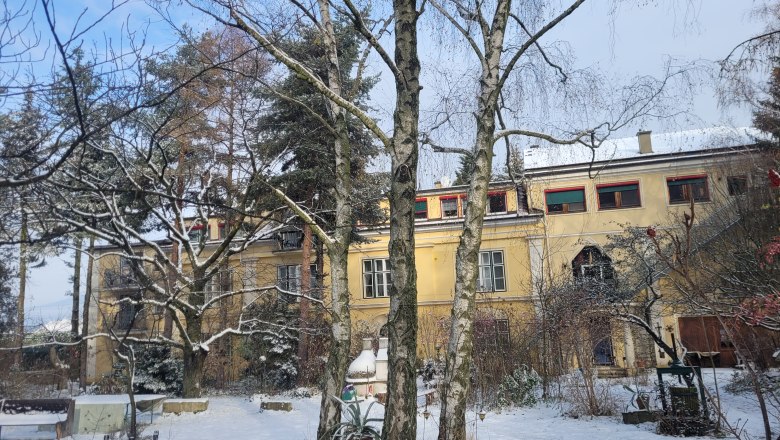 Villa Pannonica, Wolfsthal, garden in winter with snow