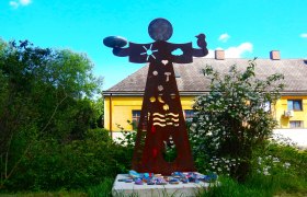 Die Franziskusstatue am Uferweg in Bad Erlach, © Unknown