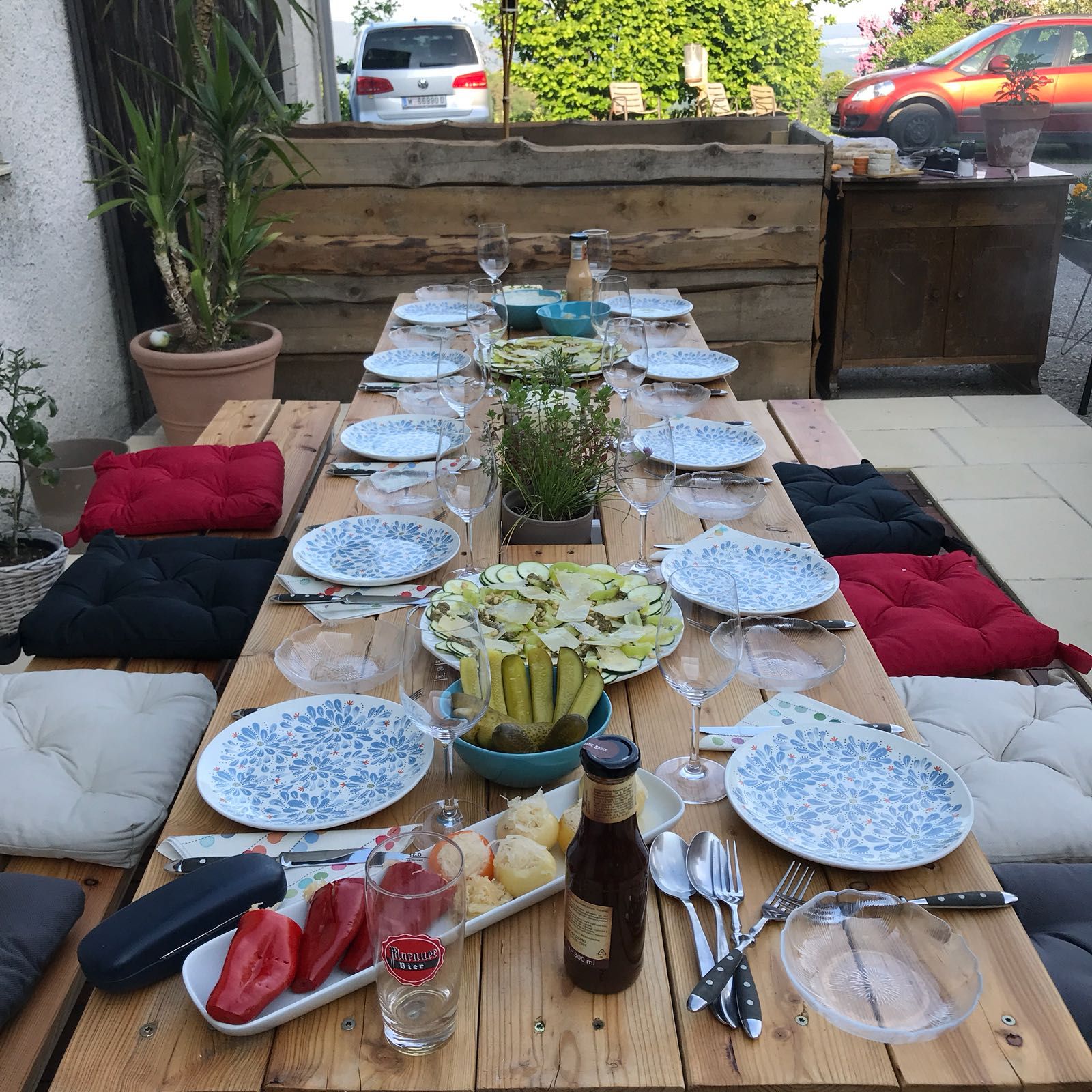 Enjoy a snack in the courtyard