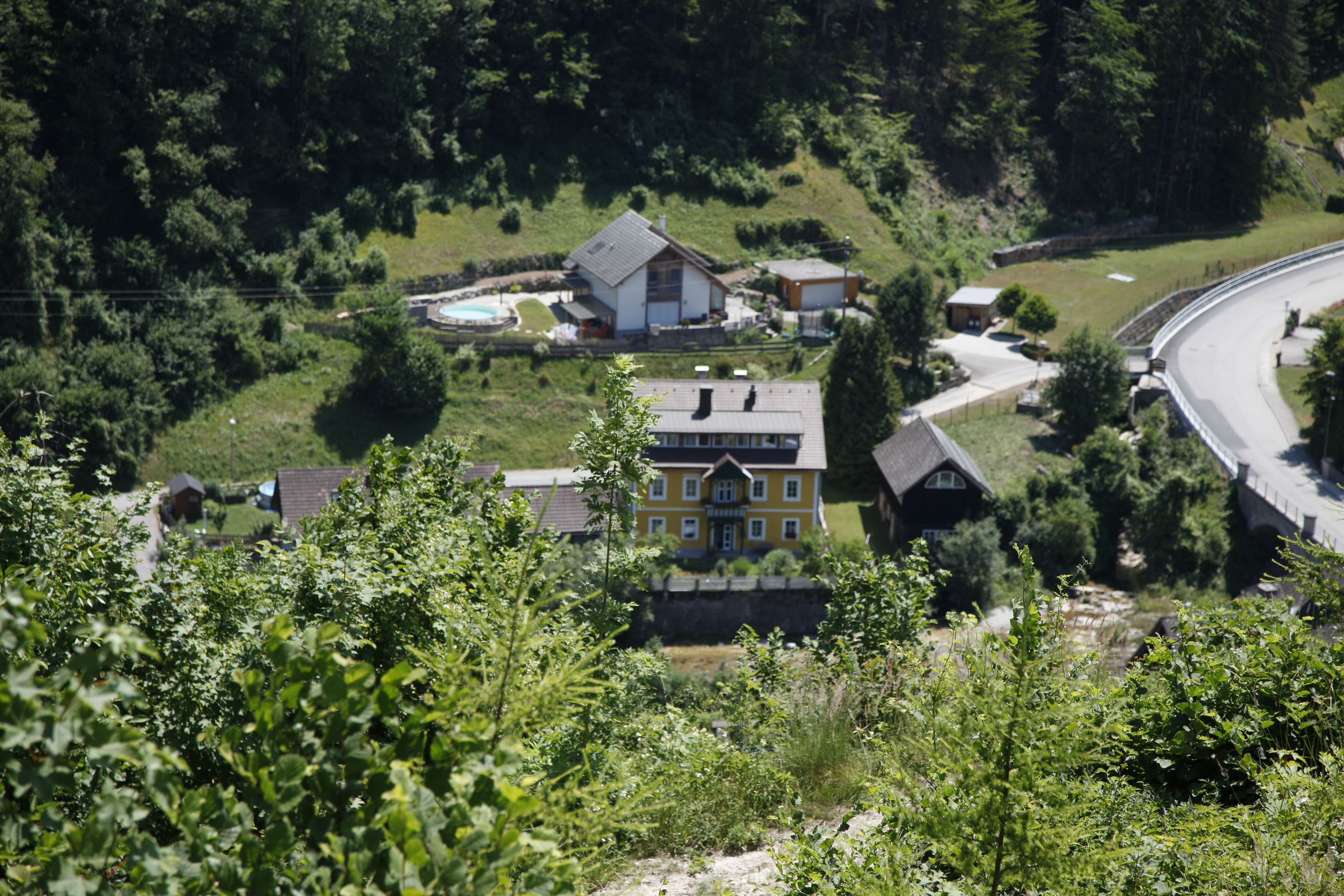 View of the Antonius Chapel to the vacation home on the Ybbs
