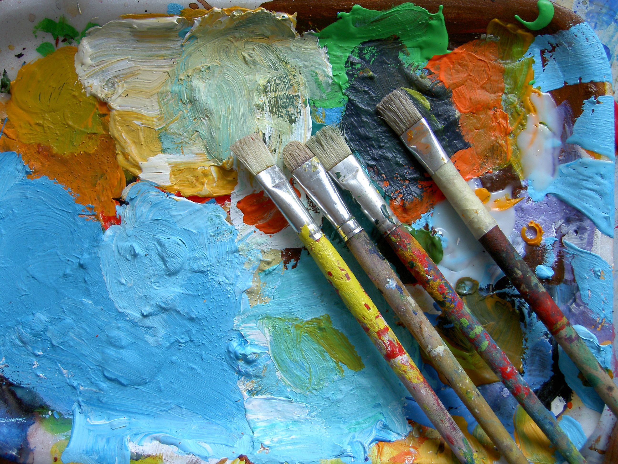 Brushes and paints