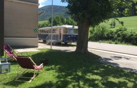 Deckchairs in front of the luggage cart, © M. Schorn