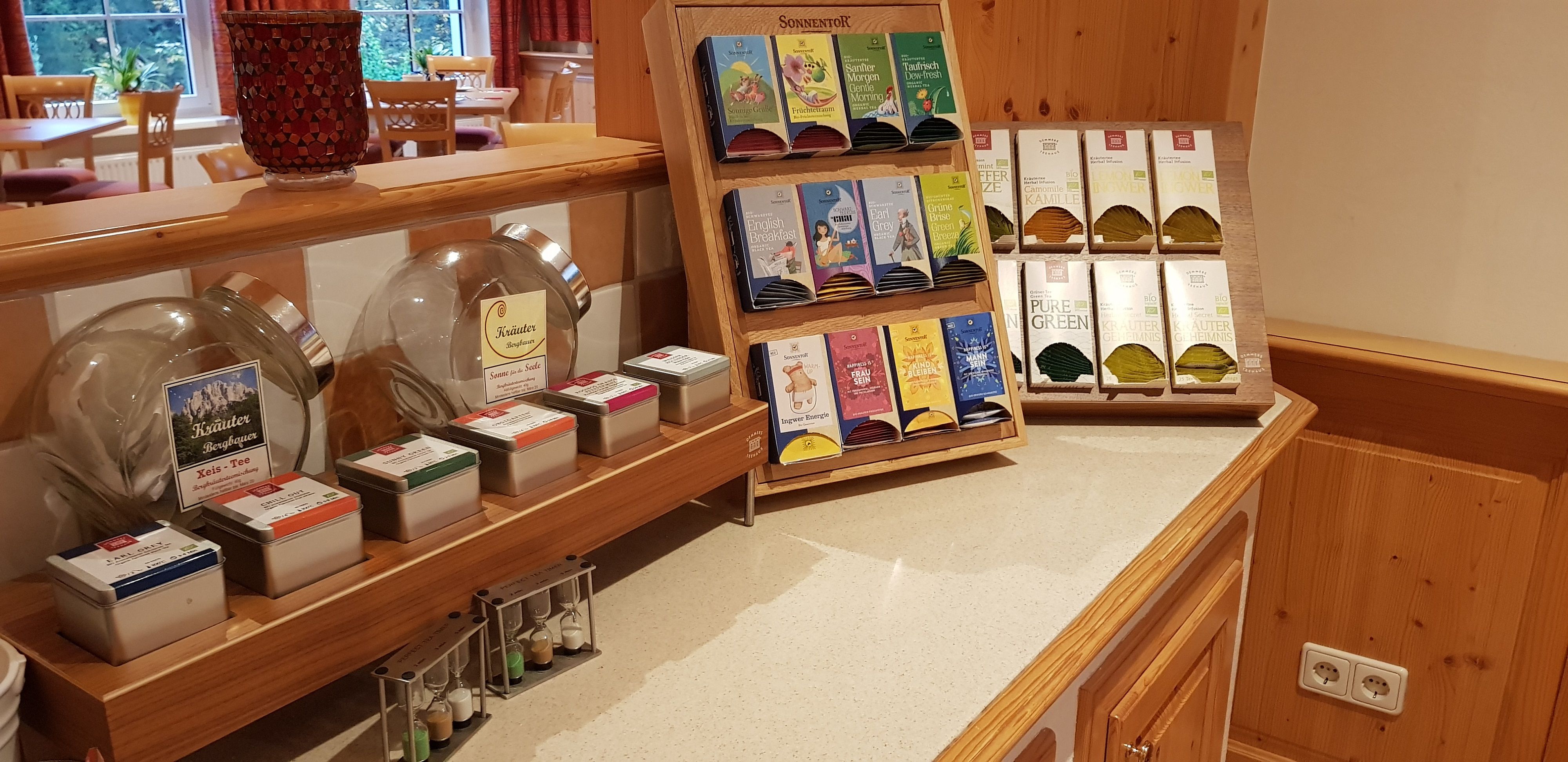 Tea corner at breakfast
