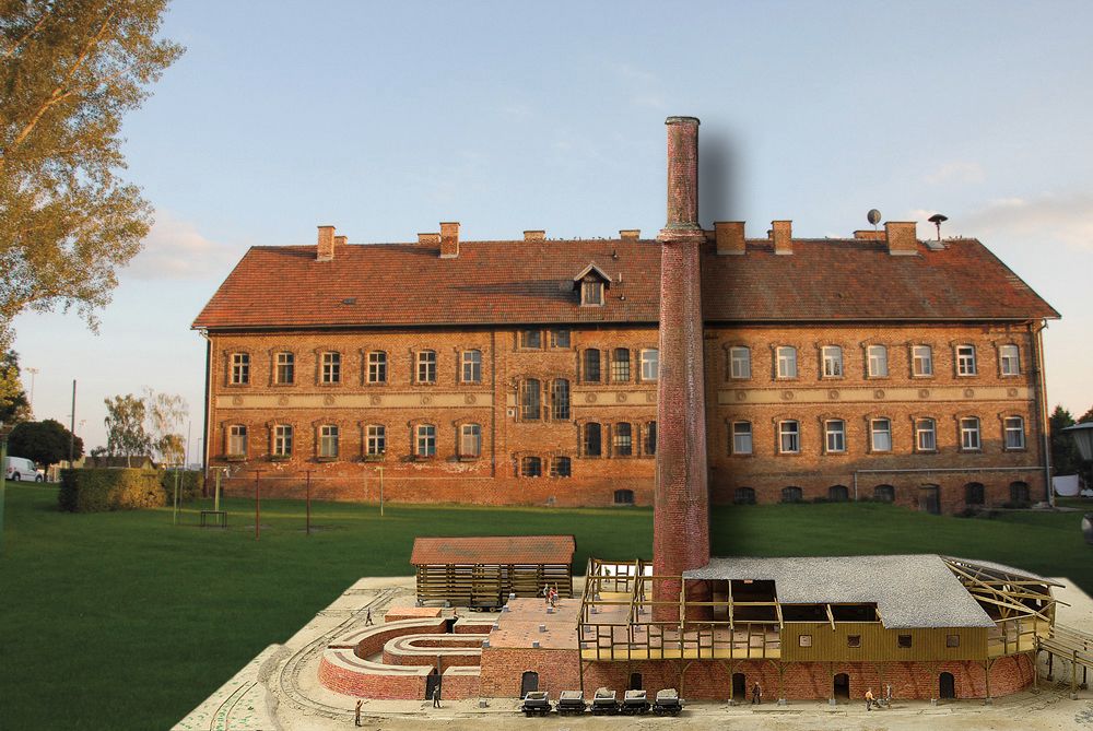 The brickworks with a model of a former ring kiln