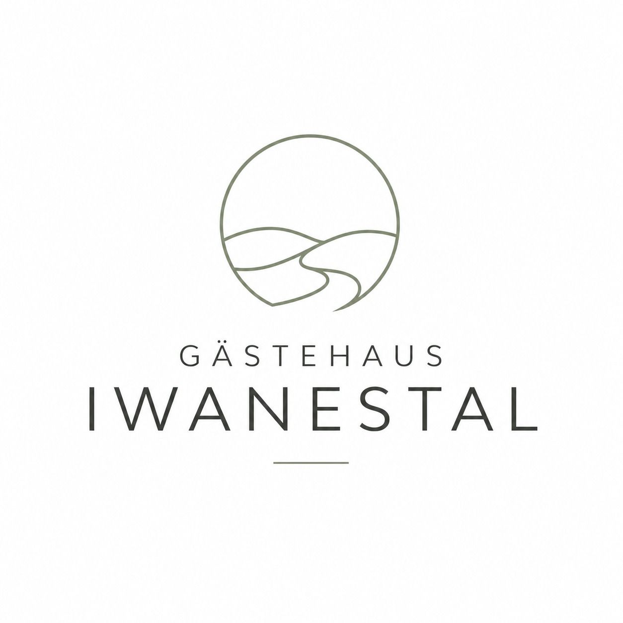Logo of the Iwanestal guest house with stylized landscape motif.