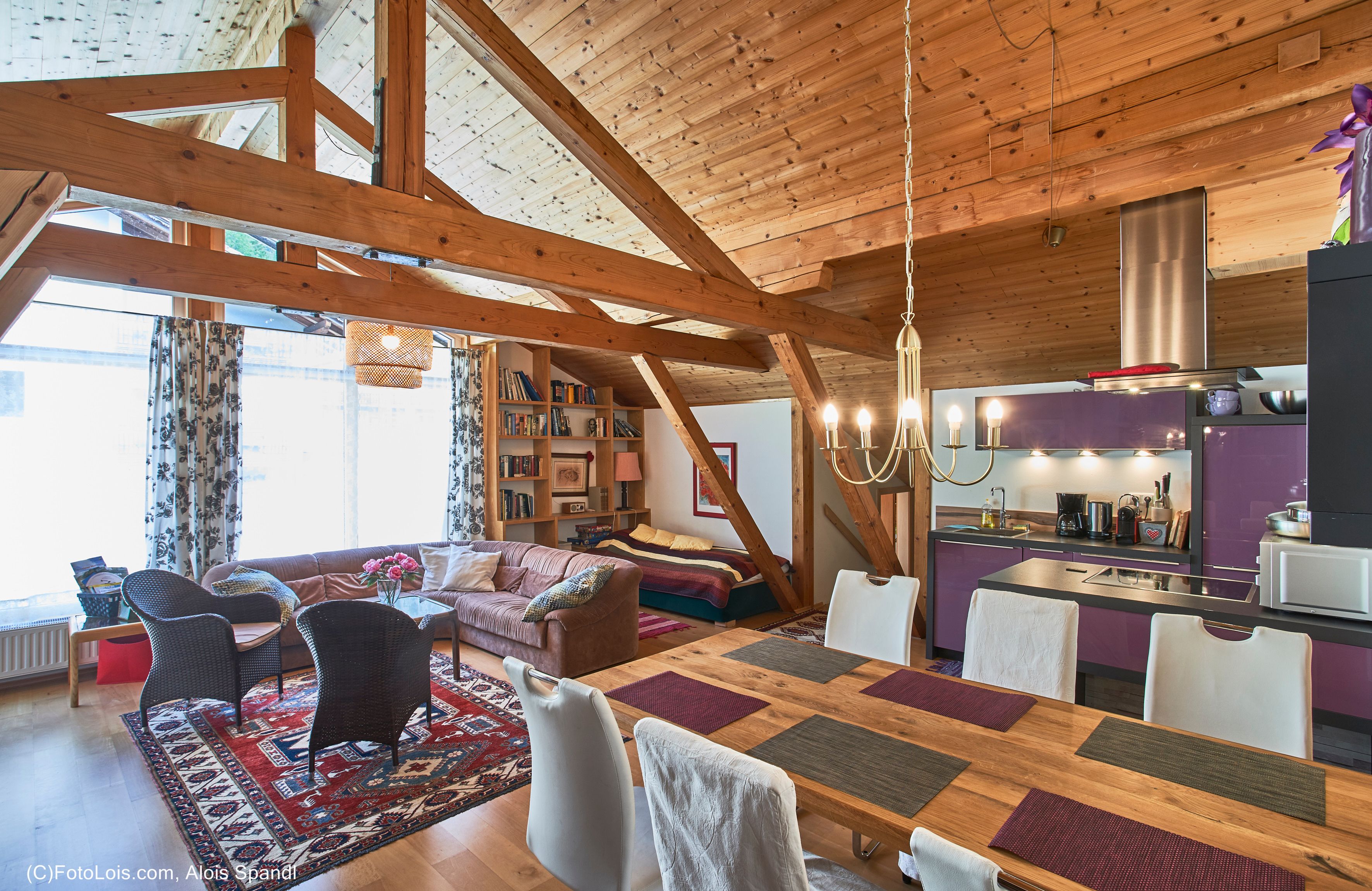 Living room with kitchen Apartment Bergflirt