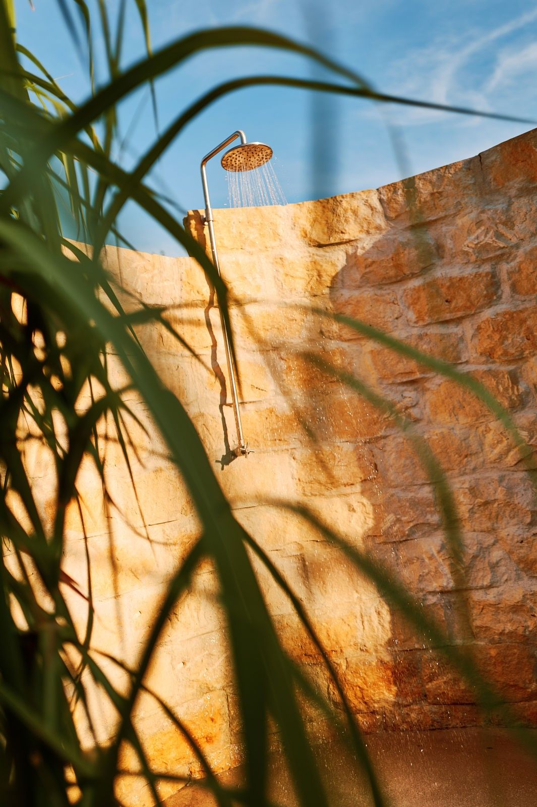 Outdoor shower in the garden