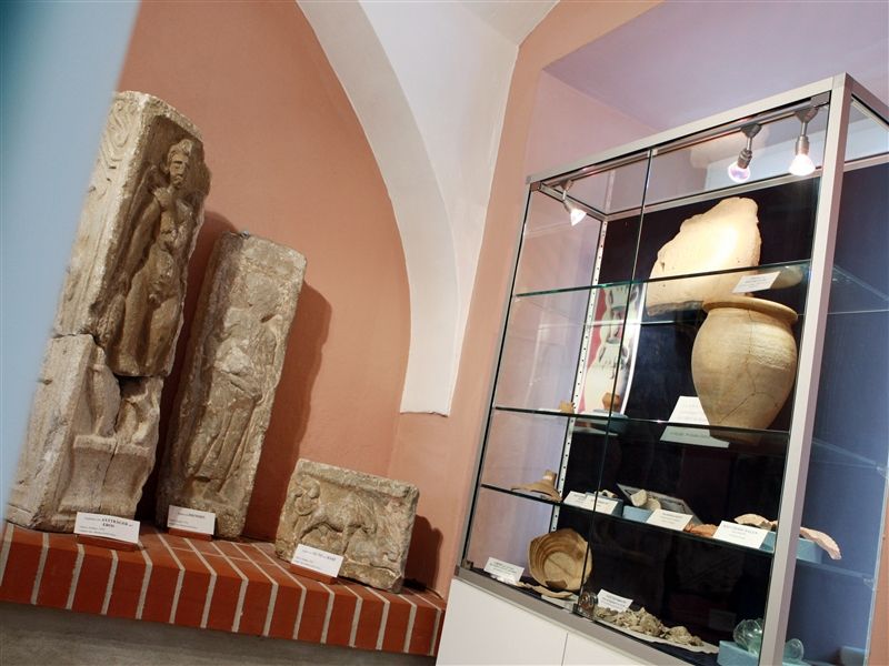 Exhibition at the Roman Museum Wallsee with ancient sculptures and ceramics.