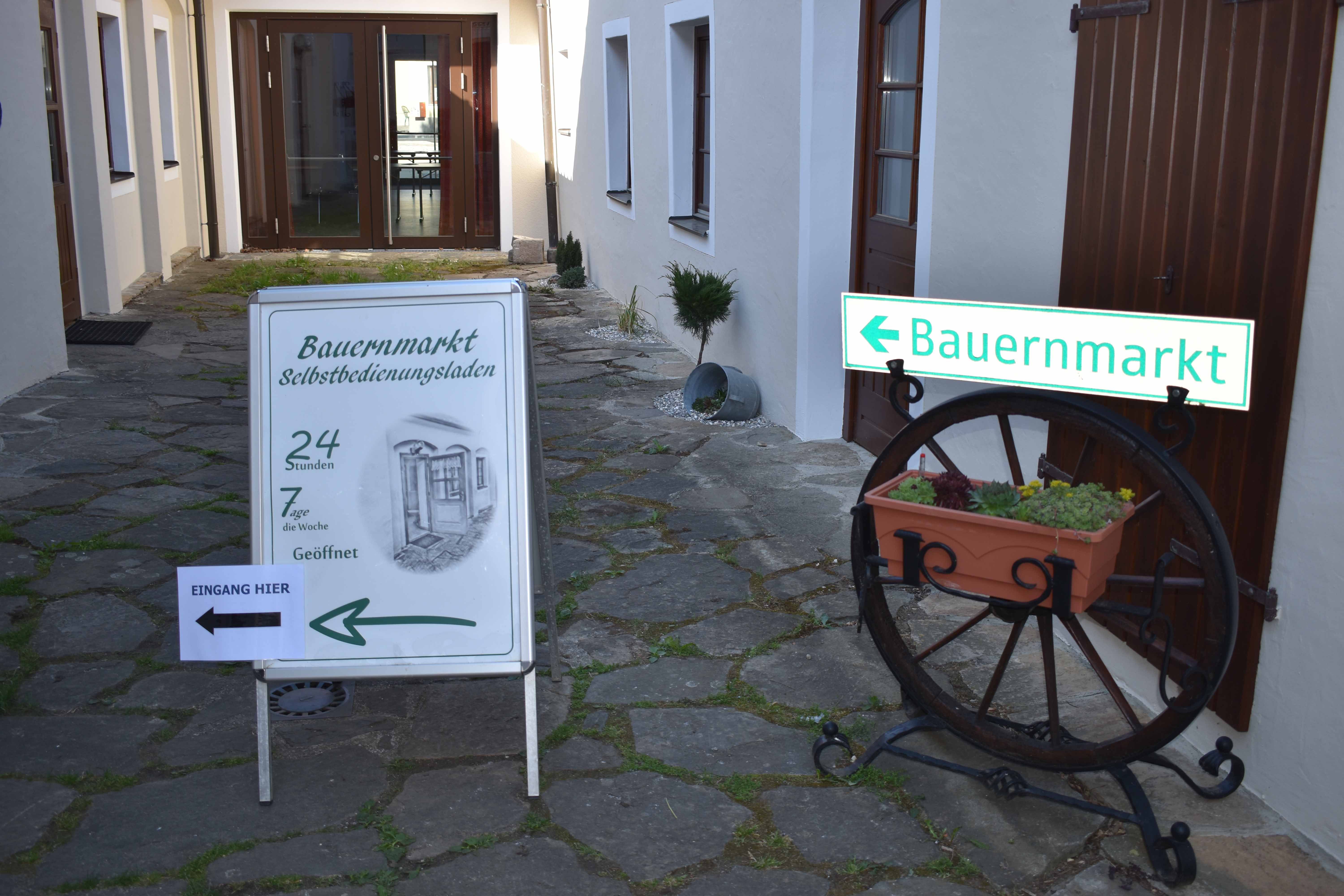 Entrance to the farm store in Maria Laach