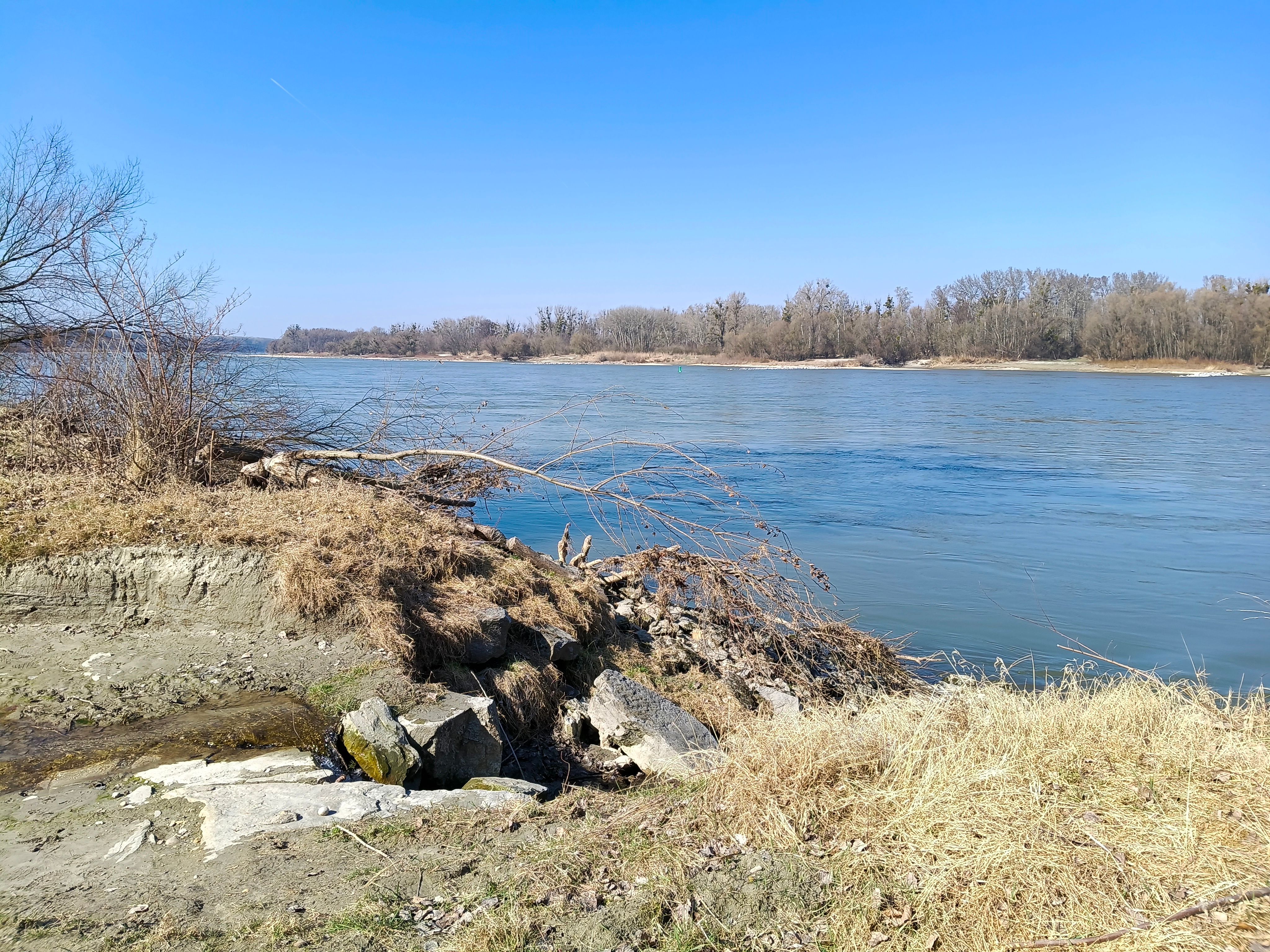 View of the Danube and stones on the banks